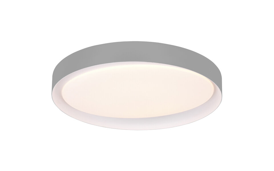 HLW LED LED Plafondlamp - Plafondverlichting - Trion Zati - 24W - Aanpasbare Kleur - Afstandsbediening - Dimbaar - Rond - Mat Grijs - Kunststof