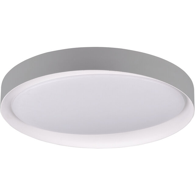HLW LED LED Ceiling Lamp - Ceiling Lighting - Trion Zati - 24W - Adjustable Color - Remote Control - Dimmable - Round - Matte Gray - Plastic