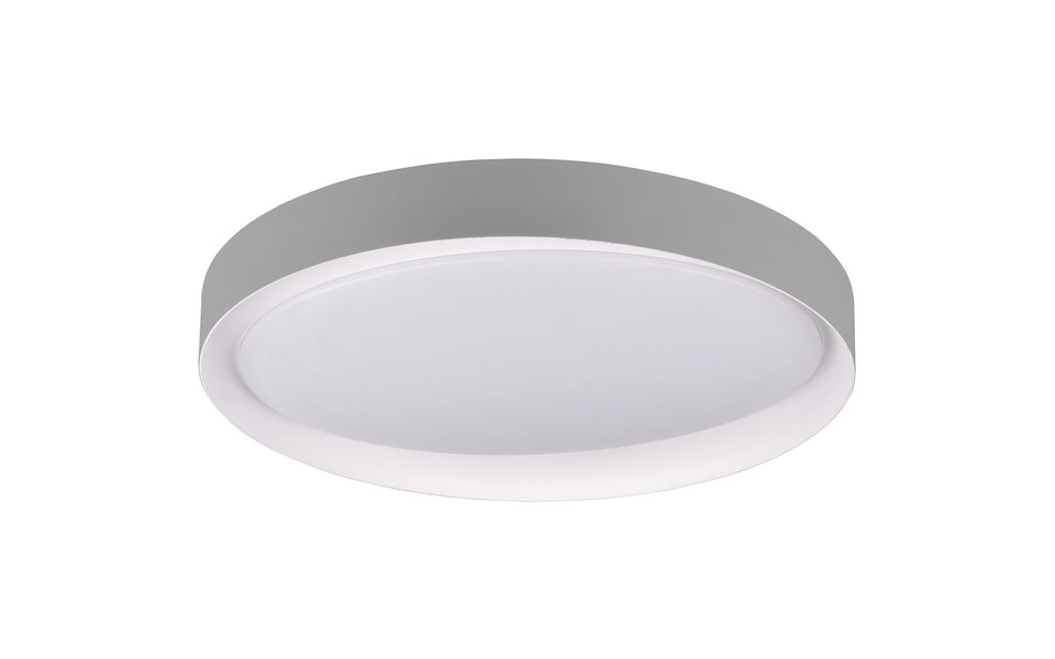 HLW LED LED Ceiling Lamp - Ceiling Lighting - Trion Zati - 24W - Adjustable Color - Remote Control - Dimmable - Round - Matte Gray - Plastic