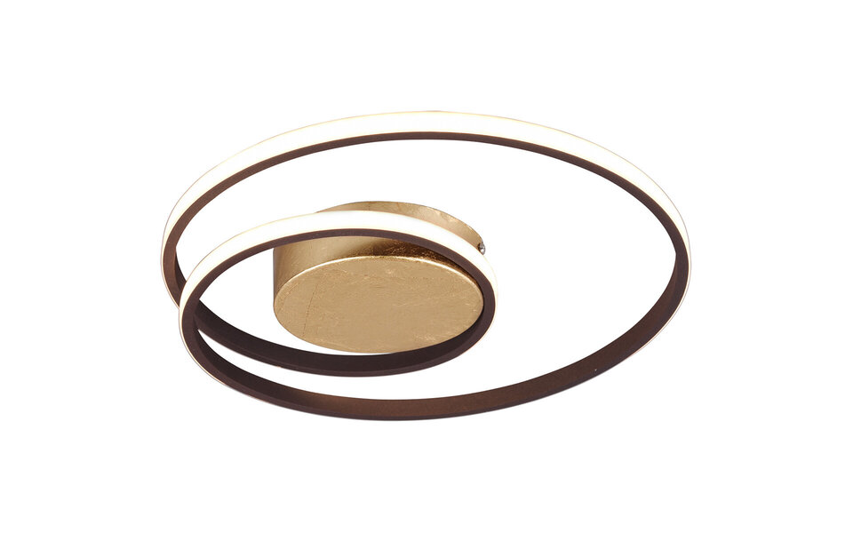 HLW LED LED Plafondlamp - Plafondverlichting - Trion Zilab - 22W - Warm Wit 3000K - Dimbaar - Rond - Roestkleur - Aluminium