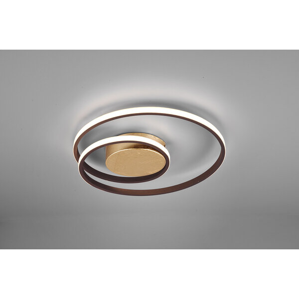 HLW LED LED Plafondlamp - Plafondverlichting - Trion Zilab - 22W - Warm Wit 3000K - Dimbaar - Rond - Roestkleur - Aluminium HLW LED LED Plafondlamp - Plafondverlichting - Trion Zilab - 22W - Warm Wit 3000K - Dimbaar - Rond - Roestkleur - Aluminium