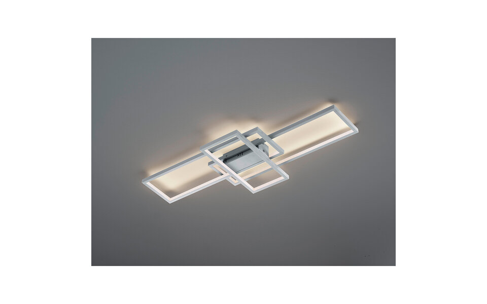HLW LED LED Ceiling Light WiZ - Smart LED - Ceiling Lighting - Trion Tiagi - 36W - Adjustable Color - RGBW - Remote Control - Dimmable - Rectangular - Matte Nickel - Aluminum
