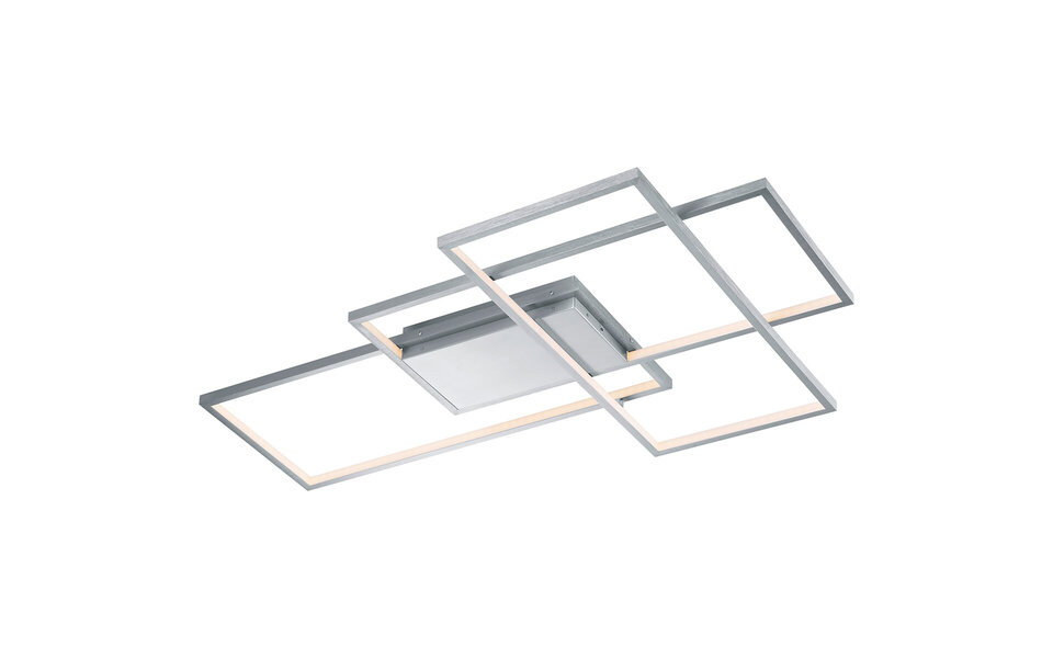 HLW LED LED Ceiling Light WiZ - Smart LED - Ceiling Lighting - Trion Tiagi - 40W - Adjustable Color - RGBW - Remote Control - Dimmable - Rectangle - Matte Nickel - Aluminum