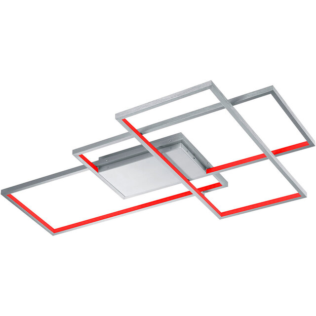 HLW LED LED Ceiling Light WiZ - Smart LED - Ceiling Lighting - Trion Tiagi - 40W - Adjustable Color - RGBW - Remote Control - Dimmable - Rectangle - Matte Nickel - Aluminum