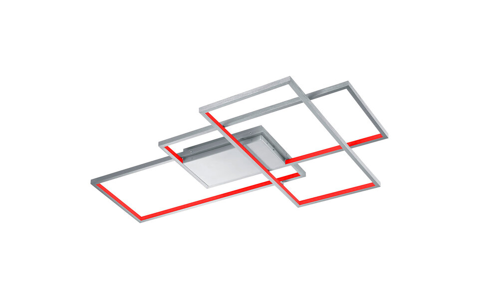 HLW LED LED Ceiling Light WiZ - Smart LED - Ceiling Lighting - Trion Tiagi - 40W - Adjustable Color - RGBW - Remote Control - Dimmable - Rectangle - Matte Nickel - Aluminum