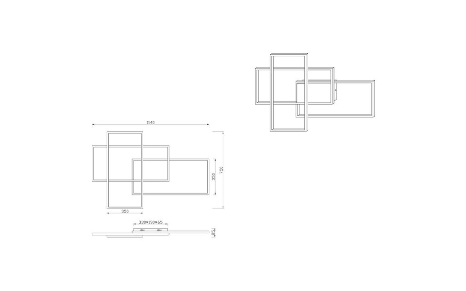 HLW LED LED Ceiling Light WiZ - Smart LED - Ceiling Lighting - Trion Tiagi - 40W - Adjustable Color - RGBW - Remote Control - Dimmable - Rectangle - Matte Nickel - Aluminum
