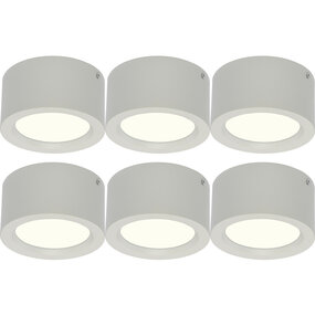 6x LED opbouwspot 10W 700lm 4200K Ø140mm 6x LED opbouwspot 10W 700lm 4200K Ø140mm
