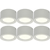 6x LED opbouwspot 10W 700lm 4200K Ø140mm Binnenverlichting