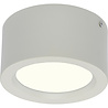 Zes ronde opbouwspots 10W 700 lumen 4200K wit kunststof met matte afwerking