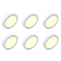 LED Surface-Mounted Spotlight 6-pack Ø225mm 18W 1850lm 3000K Warm White