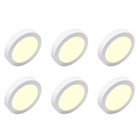 LED Opbouwspot 6-pack Ø225mm 18W 1850lm 3000K Warmwit LED Opbouwspot 6-pack Ø225mm 18W 1850lm 3000K Warmwit