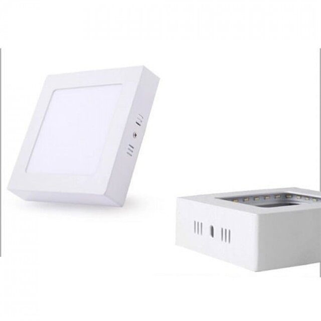 HLW LED LED Downlight 6-pack - Surface Mounted Square 18W - Natural White 4200K - Matte White Aluminum - 225mm