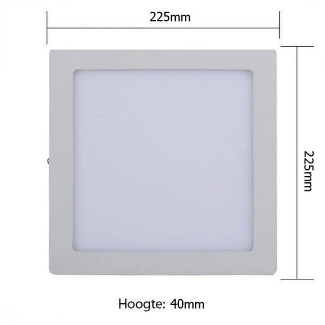 HLW LED LED Downlight 6-pack - Surface Mounted Square 18W - Natural White 4200K - Matte White Aluminum - 225mm