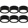LED Downlight 15W Ø180mm 4200K Mat Zwart - Opbouw Set 6 LED Downlight 15W Ø180mm 4200K Mat Zwart - Opbouw Set 6