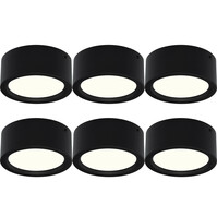 LED Downlight 15W Ø180mm 4200K Matte Black - Surface Mounted Set 6 LED Downlight 15W Ø180mm 4200K Matte Black - Surface Mounted Set 6