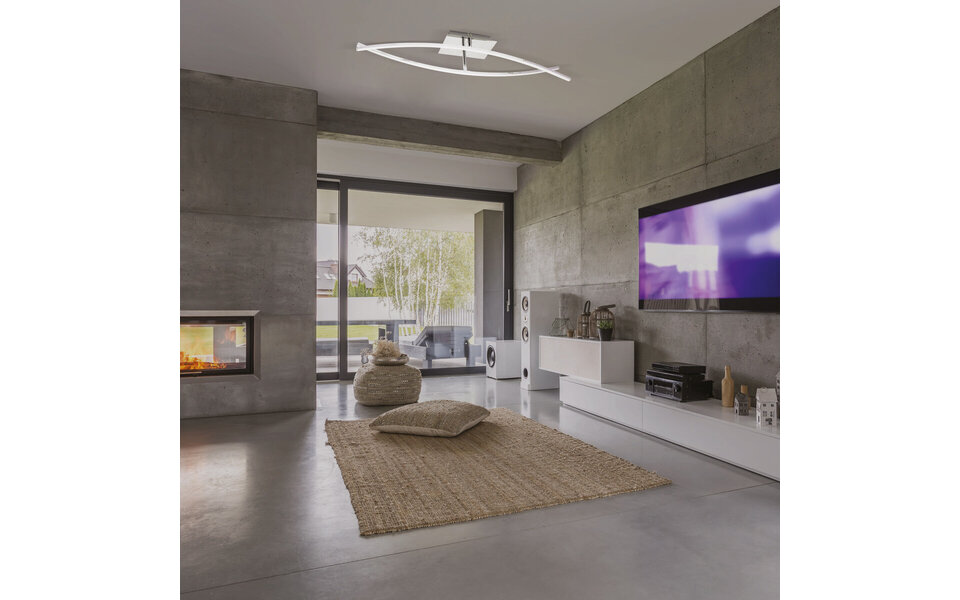 HLW LED LED Ceiling Lamp - Ceiling Lighting - Onamo - 16W - Natural White 4000K - Matte Chrome - Aluminum