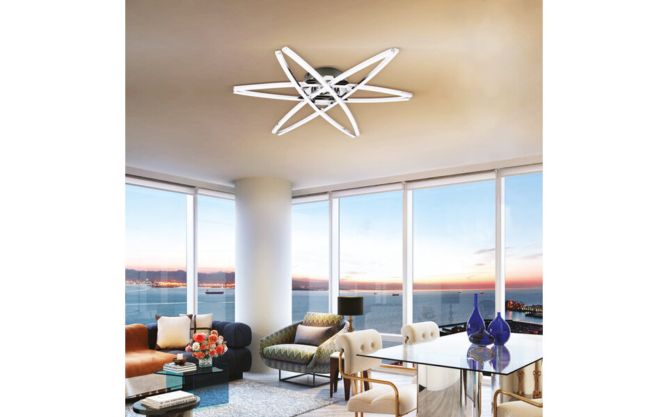 HLW LED LED Ceiling Light - Ceiling Lighting - Akalon - 35W - Natural White 4000K - Matte Chrome - Aluminum