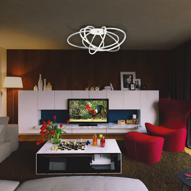 Ronde mat chromen LED plafondlamp 100W met 4500 lumen en neutraal wit licht 4000K Ronde mat chromen LED plafondlamp 100W met 4500 lumen en neutraal wit licht 4000K