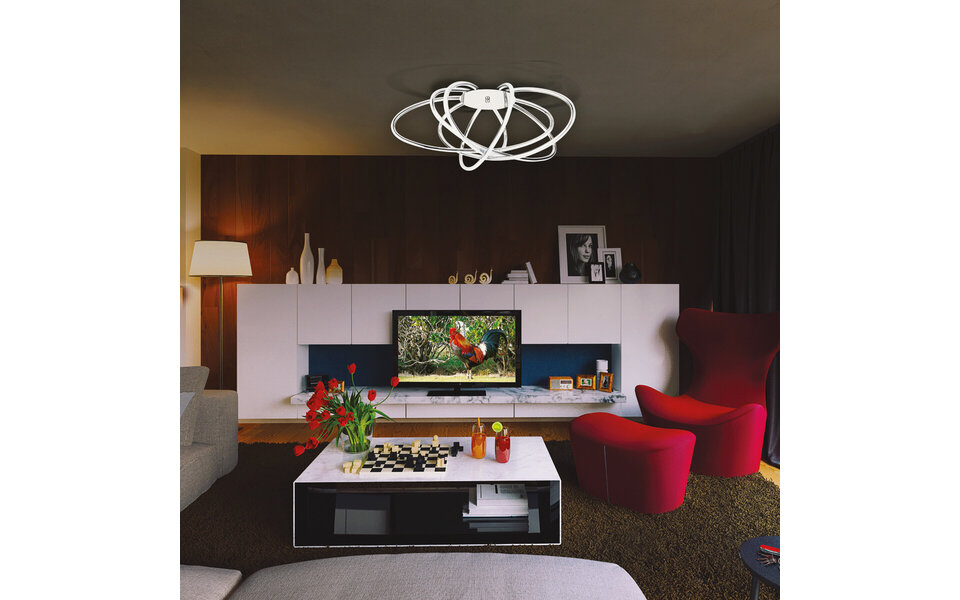 HLW LED LED Ceiling Light - Ceiling Lighting - Glama - 100W - Natural White 4000K - Matte Chrome - Aluminum