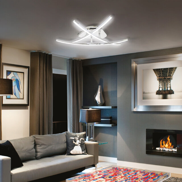 ronde mat chroomkleurige LED plafondlamp 20W met 900 lumen en neutraal wit licht 4000K ronde mat chroomkleurige LED plafondlamp 20W met 900 lumen en neutraal wit licht 4000K