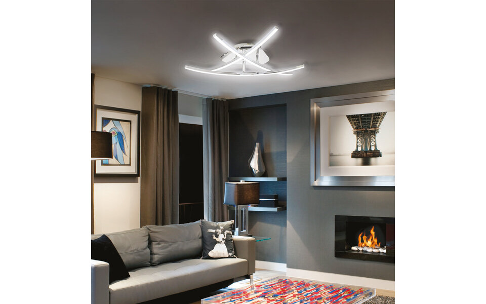 HLW LED LED Plafondlamp - Plafondverlichting - Critos - 20W - Natuurlijk Wit 4000K - Mat Chroom - Aluminium