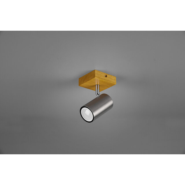 HLW LED LED Plafondspot - Trion Milona - GU10 Fitting - 1-lichts - Rond - Mat Nikkel - Aluminium HLW LED LED Plafondspot - Trion Milona - GU10 Fitting - 1-lichts - Rond - Mat Nikkel - Aluminium