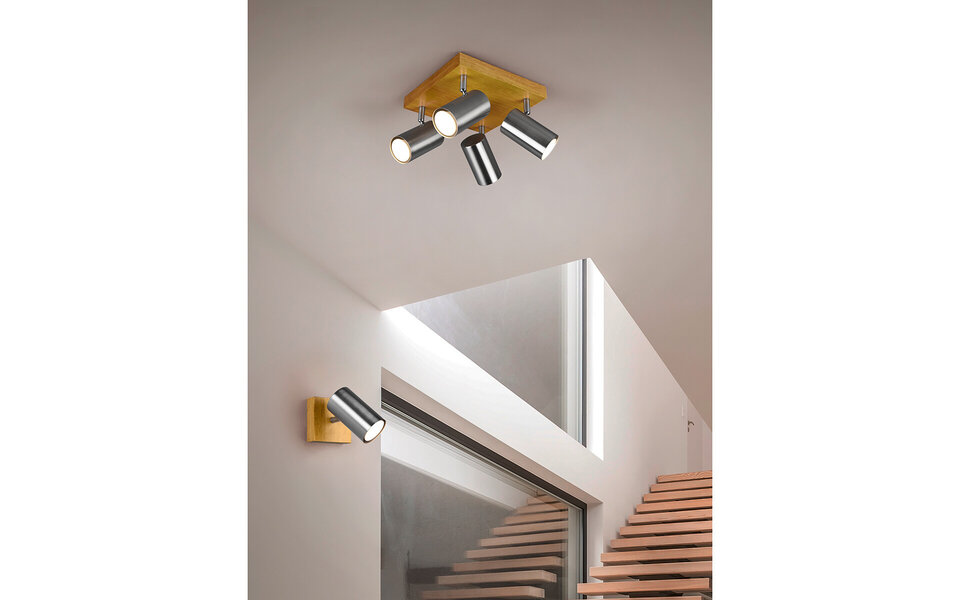 HLW LED LED Ceiling Spotlight - Trion Milona - GU10 Fitting - 1-light - Round - Matte Nickel - Aluminum HLW LED LED Ceiling Spotlight - Trion Milona - GU10 Fitting - 1-light - Round - Matte Nickel - Aluminum