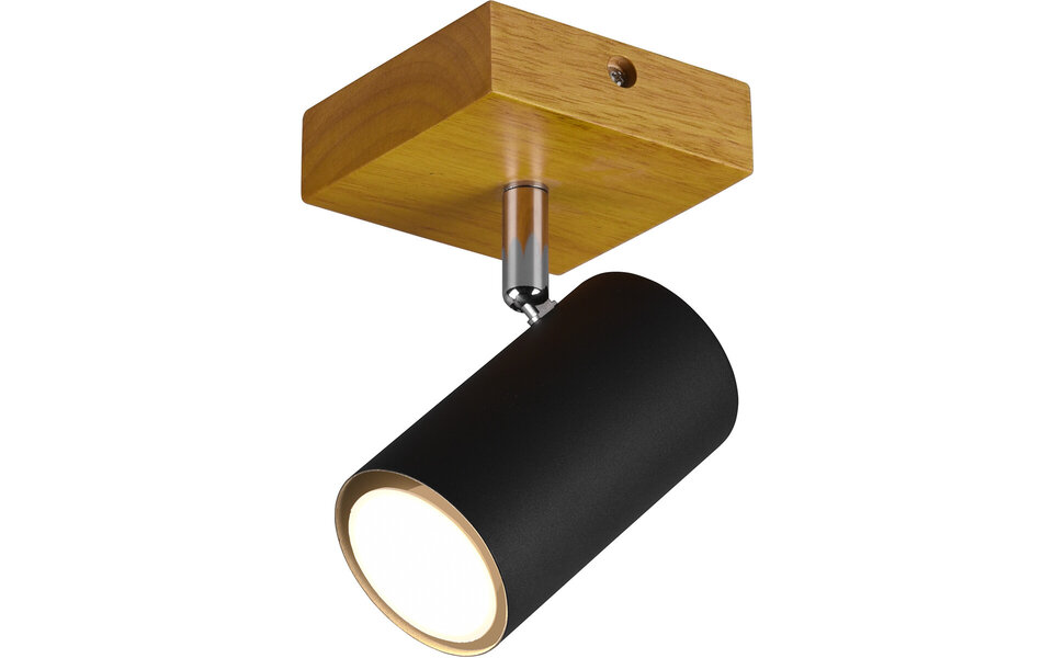 HLW LED LED Plafondspot - Trion Milona - GU10 Fitting - 1-lichts - Rond - Mat Zwart - Aluminium