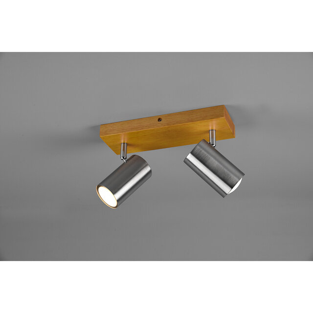 HLW LED LED Plafondspot - Trion Milona - GU10 Fitting - 2-lichts - Rond - Mat Nikkel - Aluminium