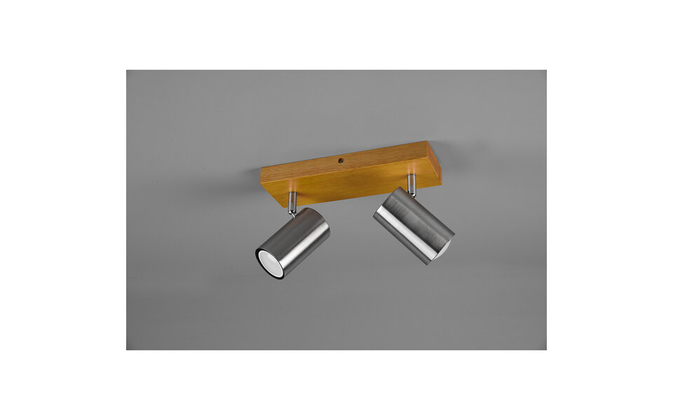 HLW LED LED Plafondspot - Trion Milona - GU10 Fitting - 2-lichts - Rond - Mat Nikkel - Aluminium