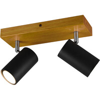 Trion Milona LED plafondspot 2x GU10 mat zwart aluminium Trion Milona LED plafondspot 2x GU10 mat zwart aluminium