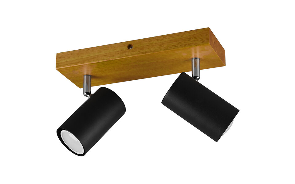 HLW LED LED Plafondspot - Trion Milona - GU10 Fitting - 2-lichts - Rond - Mat Zwart - Aluminium HLW LED LED Plafondspot - Trion Milona - GU10 Fitting - 2-lichts - Rond - Mat Zwart - Aluminium