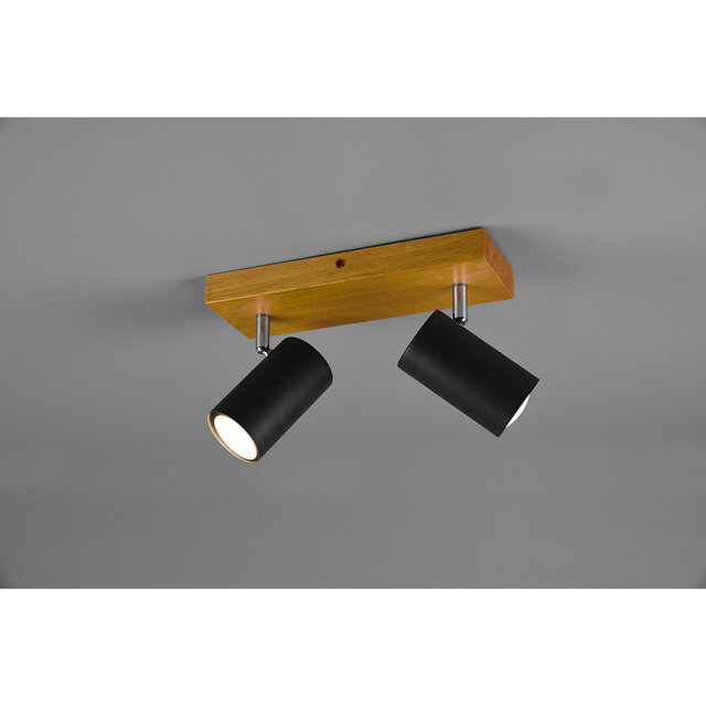 HLW LED LED Plafondspot - Trion Milona - GU10 Fitting - 2-lichts - Rond - Mat Zwart - Aluminium HLW LED LED Plafondspot - Trion Milona - GU10 Fitting - 2-lichts - Rond - Mat Zwart - Aluminium