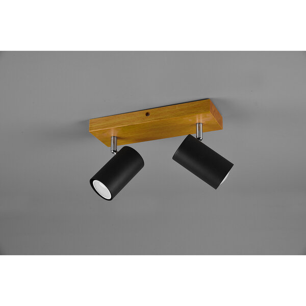 HLW LED LED Plafondspot - Trion Milona - GU10 Fitting - 2-lichts - Rond - Mat Zwart - Aluminium HLW LED LED Plafondspot - Trion Milona - GU10 Fitting - 2-lichts - Rond - Mat Zwart - Aluminium