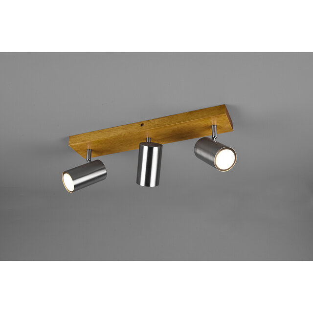 HLW LED LED Ceiling Spotlight - Trion Milona - GU10 Fitting - 3-light - Round - Matte Nickel - Aluminum HLW LED LED Ceiling Spotlight - Trion Milona - GU10 Fitting - 3-light - Round - Matte Nickel - Aluminum