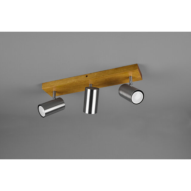 HLW LED LED Ceiling Spotlight - Trion Milona - GU10 Fitting - 3-light - Round - Matte Nickel - Aluminum HLW LED LED Ceiling Spotlight - Trion Milona - GU10 Fitting - 3-light - Round - Matte Nickel - Aluminum