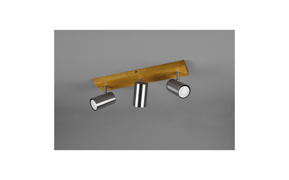 HLW LED LED Ceiling Spotlight - Trion Milona - GU10 Fitting - 3-light - Round - Matte Nickel - Aluminum HLW LED LED Ceiling Spotlight - Trion Milona - GU10 Fitting - 3-light - Round - Matte Nickel - Aluminum