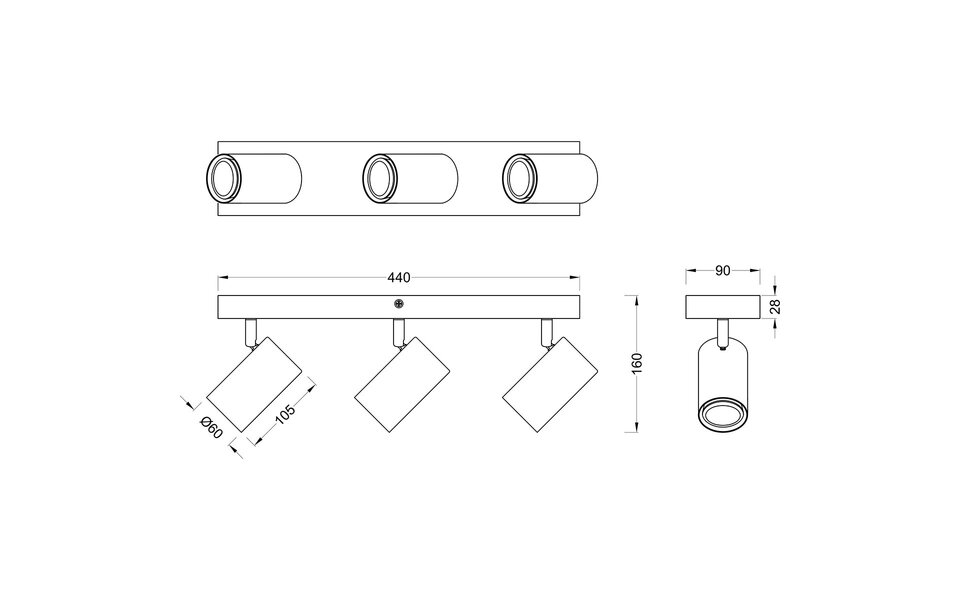HLW LED LED Plafondspot - Trion Milona - GU10 Fitting - 3-lichts - Rond - Mat Nikkel - Aluminium HLW LED LED Plafondspot - Trion Milona - GU10 Fitting - 3-lichts - Rond - Mat Nikkel - Aluminium