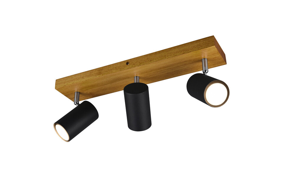 HLW LED LED Plafondspot - Trion Milona - GU10 Fitting - 3-lichts - Rond - Mat Zwart - Aluminium