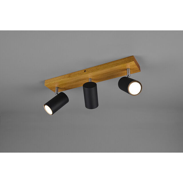 HLW LED LED Ceiling Spotlight - Trion Milona - GU10 Fitting - 3-light - Round - Matte Black - Aluminum HLW LED LED Ceiling Spotlight - Trion Milona - GU10 Fitting - 3-light - Round - Matte Black - Aluminum