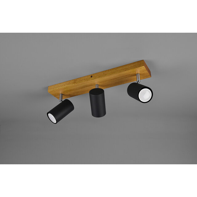 HLW LED LED Ceiling Spotlight - Trion Milona - GU10 Fitting - 3-light - Round - Matte Black - Aluminum HLW LED LED Ceiling Spotlight - Trion Milona - GU10 Fitting - 3-light - Round - Matte Black - Aluminum