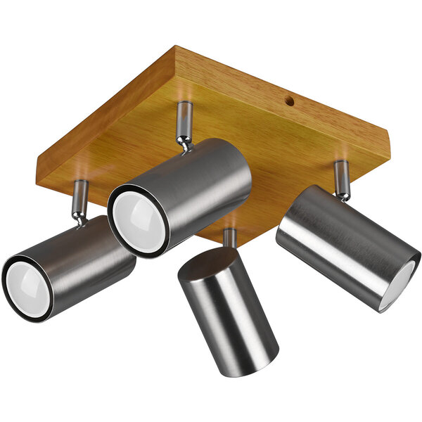 HLW LED LED Plafondspot - Trion Milona - GU10 Fitting - 4-lichts - Rond - Mat Nikkel - Aluminium HLW LED LED Plafondspot - Trion Milona - GU10 Fitting - 4-lichts - Rond - Mat Nikkel - Aluminium