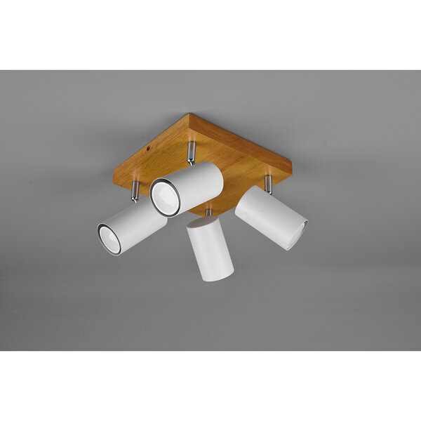 HLW LED LED Plafondspot - Trion Milona - GU10 Fitting - 4-lichts - Rond - Mat Wit - Aluminium HLW LED LED Plafondspot - Trion Milona - GU10 Fitting - 4-lichts - Rond - Mat Wit - Aluminium