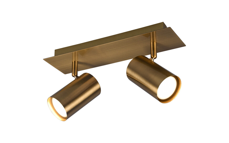 HLW LED LED Plafondspot - Trion Monla - GU10 Fitting - 2-lichts - Rond - Antiek Koper - Aluminium