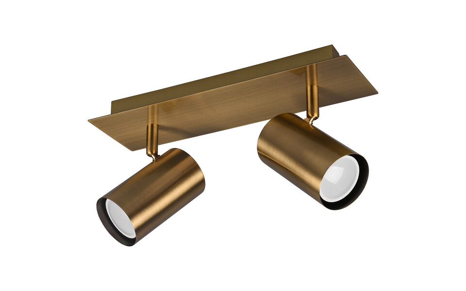 HLW LED LED Ceiling Spotlight - Trion Monla - GU10 Fitting - 2 Lights - Round - Antique Copper - Aluminum