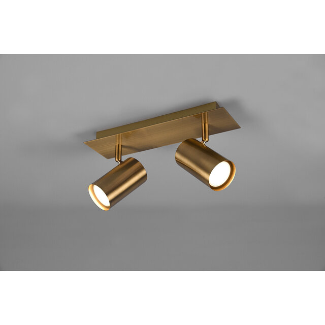 HLW LED LED Ceiling Spotlight - Trion Monla - GU10 Fitting - 2 Lights - Round - Antique Copper - Aluminum
