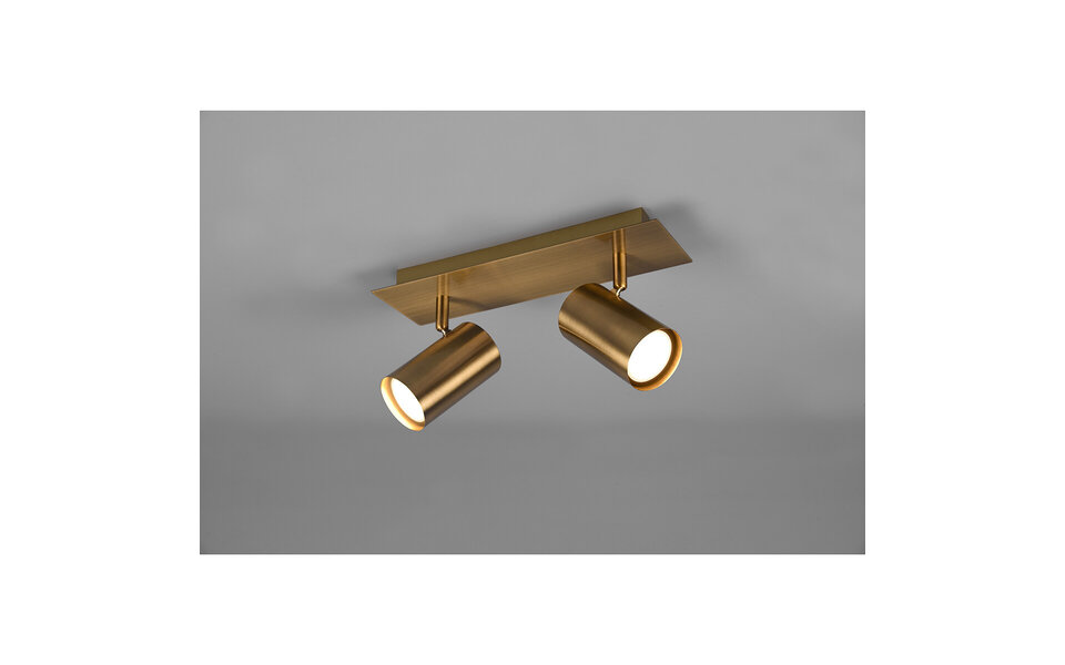 HLW LED LED Ceiling Spotlight - Trion Monla - GU10 Fitting - 2 Lights - Round - Antique Copper - Aluminum