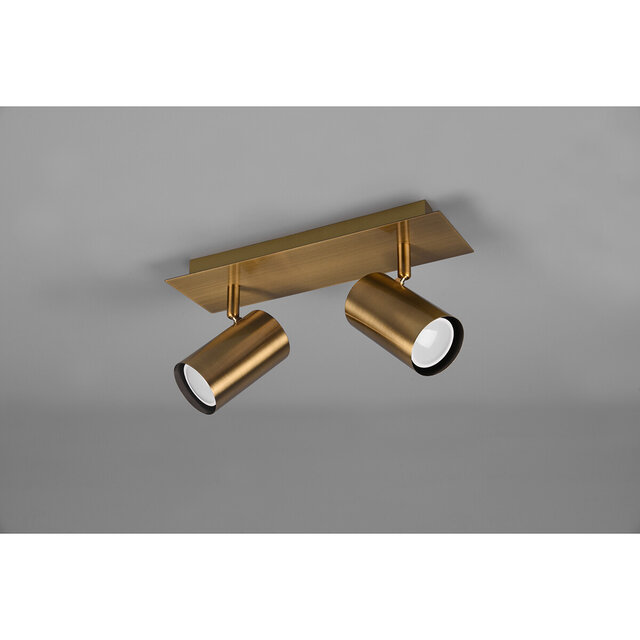 HLW LED LED Plafondspot - Trion Monla - GU10 Fitting - 2-lichts - Rond - Antiek Koper - Aluminium