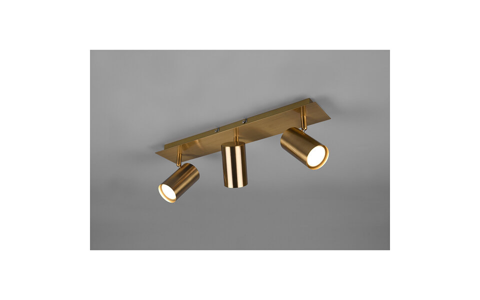 HLW LED LED Plafondspot - Trion Monla - GU10 Fitting - 3-lichts - Rond - Antiek Koper - Aluminium