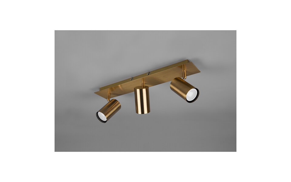 HLW LED LED Ceiling Spotlight - Trion Monla - GU10 Fitting - 3 Lights - Round - Antique Copper - Aluminum